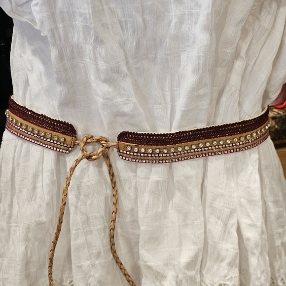 Anthropologie Cocobelle Jaipur Belt In Burgundy NWT MSRP $84 - Picture 2 of 6